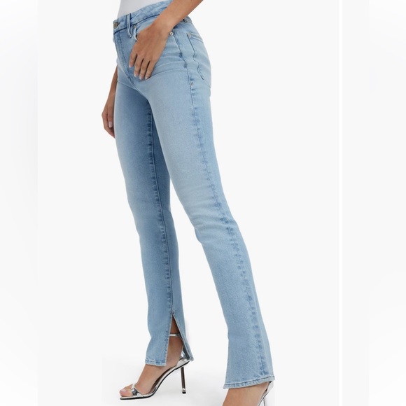 Good American Good Classic Split Hem Stretch Skinny Jeans - Picture 3 of 15